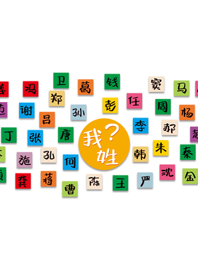 幼儿园百家姓挂图画环创墙面装饰托管班大厅形象主题成品机构布置