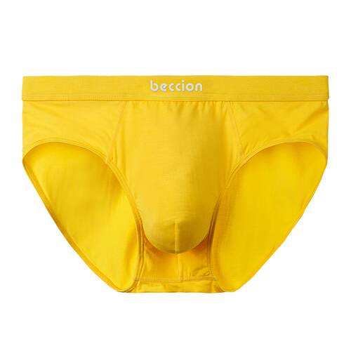 黄色纯棉男三角内裤正品裤头男款高档名牌三角裤男生短裤宽松裤衩