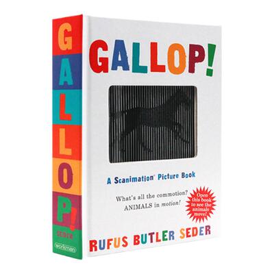 英文原版绘本 光与影视觉动画书系列 Gallop!: A Scanimation Picture Book 马步 动画效果翻翻书 神奇动画书