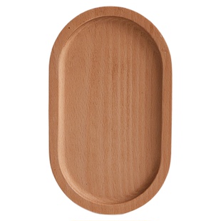 日式实木盘椭圆方形小木托盘咖啡餐厅食物碟子收纳盘ins拍照道具