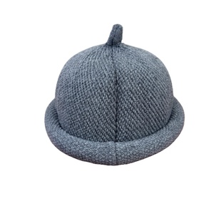 毛线瓜皮帽女秋冬雅痞圆顶奶嘴复古西瓜帽日系圆顶帽子男潮地主帽
