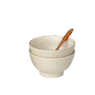 穆尼 ins韩式泼墨米饭碗哑光酸奶燕麦碗高脚甜品碗高颜值家用小碗