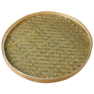 竹编筛子晾晒圆簸箕有孔竹筛子装饰竹匾农家无孔竹筲箕手工竹制品