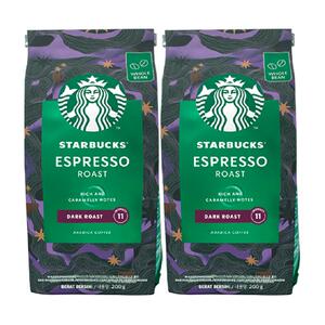 星巴克意式浓缩咖啡豆深度烘焙200g*2袋