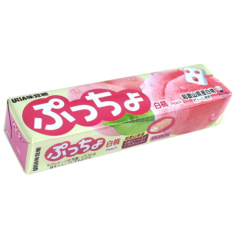 日本悠哈白桃味夹心软糖
