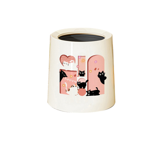 双层高颜值奶油风可爱多巴胺儿童卧室卡通大容量厚家用垃圾桶带盖