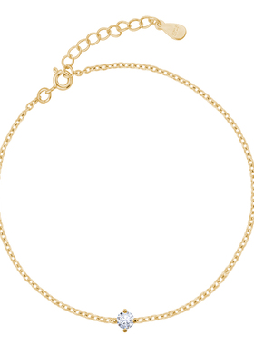 KNA珂娜「一颗钻」一颗圆钻百搭锆石手链S925纯银日常通勤职场ins