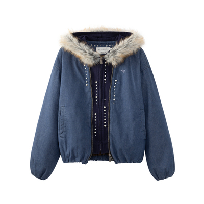 先验座山雕加绒加厚水貂毛夹克