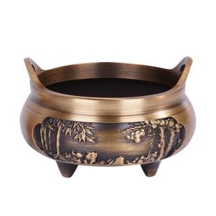 普云铜香炉家用室内供奉香炉供香炉无烟香拜神纯香仿古铜炉焚香炉