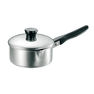 仔犬印日本制430不锈钢迷你奶锅加厚家用带盖酱汁锅长柄泼油小锅