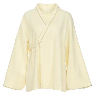 花木深右衽交领改良汉服上衣女新中式针织斜襟外套【明星同款店】