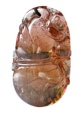 高档大气巴西碧玺吊坠手工葫芦