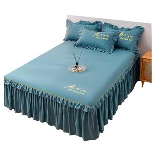 纯棉床罩床裙式床套床单件1.5米1.8席梦思防尘保护套全棉加高裙摆