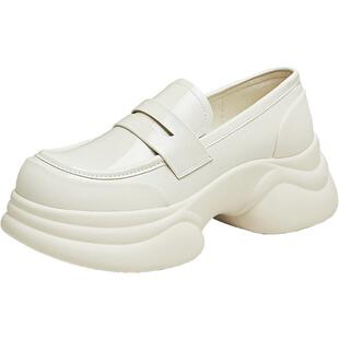 TATA他她小海浪休闲厚底乐福鞋女鞋子小皮鞋2024冬季新款CCJ01CA5