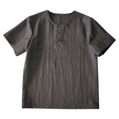 服装裁剪纸样男圆领T恤上衣样板