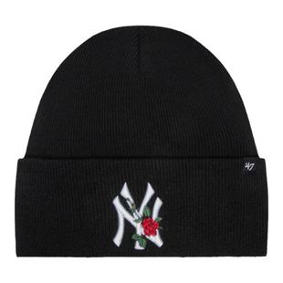 MLB针织帽男47Brand刺绣NY时尚大logo秋冬保暖毛线帽子女护耳冷帽