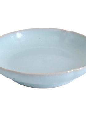 汝窑葵花碟子陶瓷壶承中式风托盘