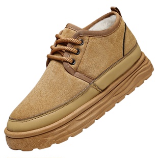 雪地靴男款绵羊毛2025冬季加绒加厚保暖厚底爸爸鞋高帮防寒一脚蹬