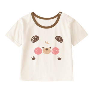 夏季儿童短袖T恤女童宝宝纯棉半袖上衣男童婴儿薄款打底外穿夏装