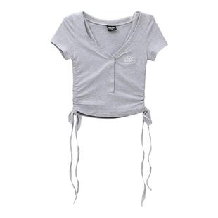 CBXLAB街舞潮牌春夏绑带修身爵士上衣kpop辣妹高弹柔软跳舞短袖女