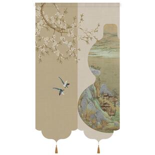 古风门帘遮挡帘免打孔厨房半帘卫生间帘子卧室防隐私房间隔断挂帘