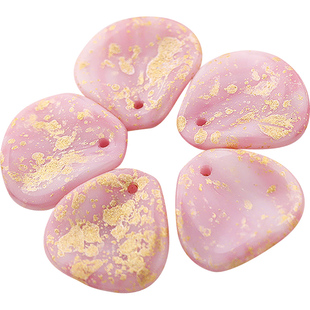 新品 进口捷克小樱花花瓣吊坠 9x11mm捷克琉璃叶子珠子吊饰花朵