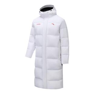 安踏六度芯羽绒服过膝长款运动羽绒服男士2025冬季防泼水保暖外套