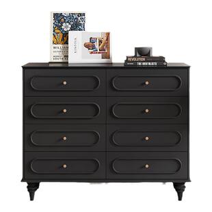 法式复古实木斗柜客厅储物柜卧室床尾中古风八斗柜餐边柜收纳柜子