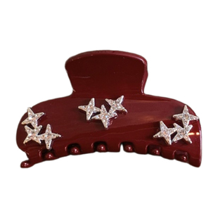 精致水钻星星 半扎发独特漂亮抓夹鲨鱼夹五角星发饰2026巨好看的