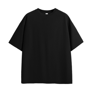 OVERSIZE宽松纯色T恤男潮牌高街重磅短袖黑色简约打底半袖上衣TEE
