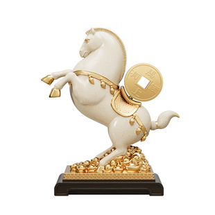 贝汉美马上有钱生肖摆件客厅轻奢高档办公室酒柜装饰开业乔迁礼物