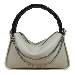 【EZRO】不撞款精致手工小众玉米编织手提链条饺子包真皮波士顿包