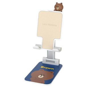 布朗熊卡通手机桌面支架床头懒人手机架ipad平板架子可折叠升高