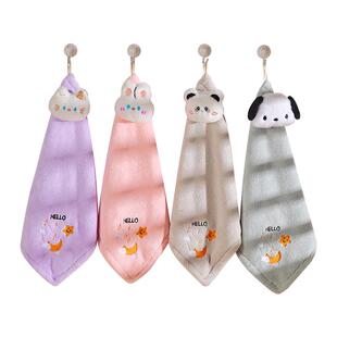 洁丽雅擦手巾挂式可爱洗手巾儿童擦手毛巾吸水不易掉毛厨房抹手布