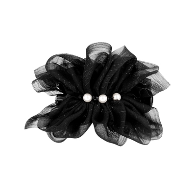 SHINE萱子简约轻纱珍珠丸子夹