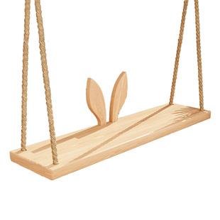 室内阳台儿童荡秋千家庭坐板木头吊椅子小孩家用单人吊篮客厅摇椅