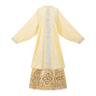 花朝记|木兰|明制汉服圆领对襟双层长袄加绒外套织金秋冬日常款