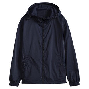 MCS源自万宝路春季新品连帽外套合身百搭纯色简约男士户外款夹克