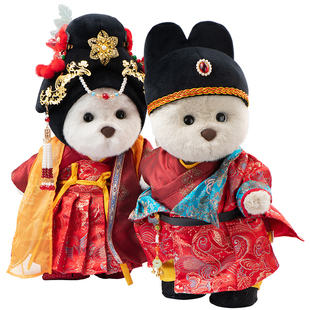 TeddyTales莉娜熊唐制汉服婚服新中式婚礼压床娃娃结婚礼物