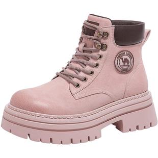 【迪丽热巴同款】骆驼山越马丁靴厚底女鞋大黄靴登山鞋短靴时装靴