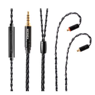 NICEHCK原道BlackWheat黑麦8股镀银线适用DB2可换带麦耳机升级线