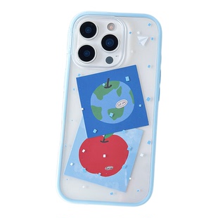 放空岛正版原创丨<第二人生蓝白礼花>贝贝壳透明小卡手机壳包相机键蓝色iPhone17promax五月天小众设计