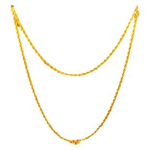 创缘镀黄金项链女细水波麻花锁骨链短镀沙金链子学生妈妈毛衣颈链