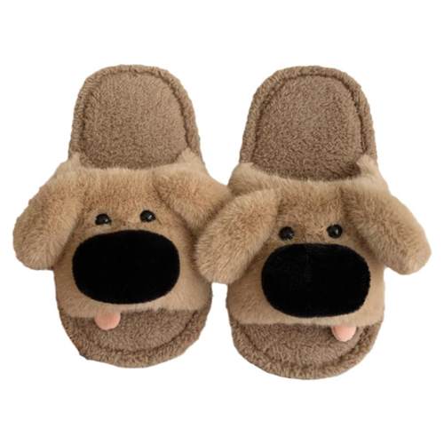 保暖男女士高级情侣舒适休闲可爱狗狗棉拖鞋秋冬季搞怪卡通毛毛鞋