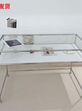 女装店货架展示架布置服装店中岛展示台不锈钢桌子饰品陈列流水台