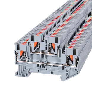 PTTB2.5双层快速接线端子排PTTB2.5-PE-PV上下互联弹簧插拔直插式