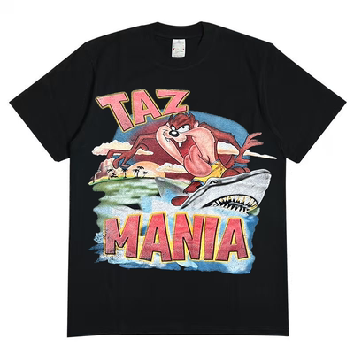 TAZ MANIA乐一通美式卡通短袖T恤暗黑艺术街头风oversize半袖纯棉