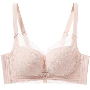 芬腾文胸女聚拢上托防下垂蕾丝内衣性感薄款透气无钢圈收副乳胸罩