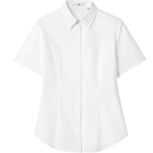 HLA/海澜之家日常通勤短袖正装衬衫26夏季翻领软糯正装衬衣女装