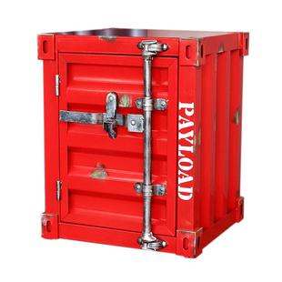 简约现代集装箱柜子工业风储物柜铁艺床头柜创意摆件收纳柜轻奢